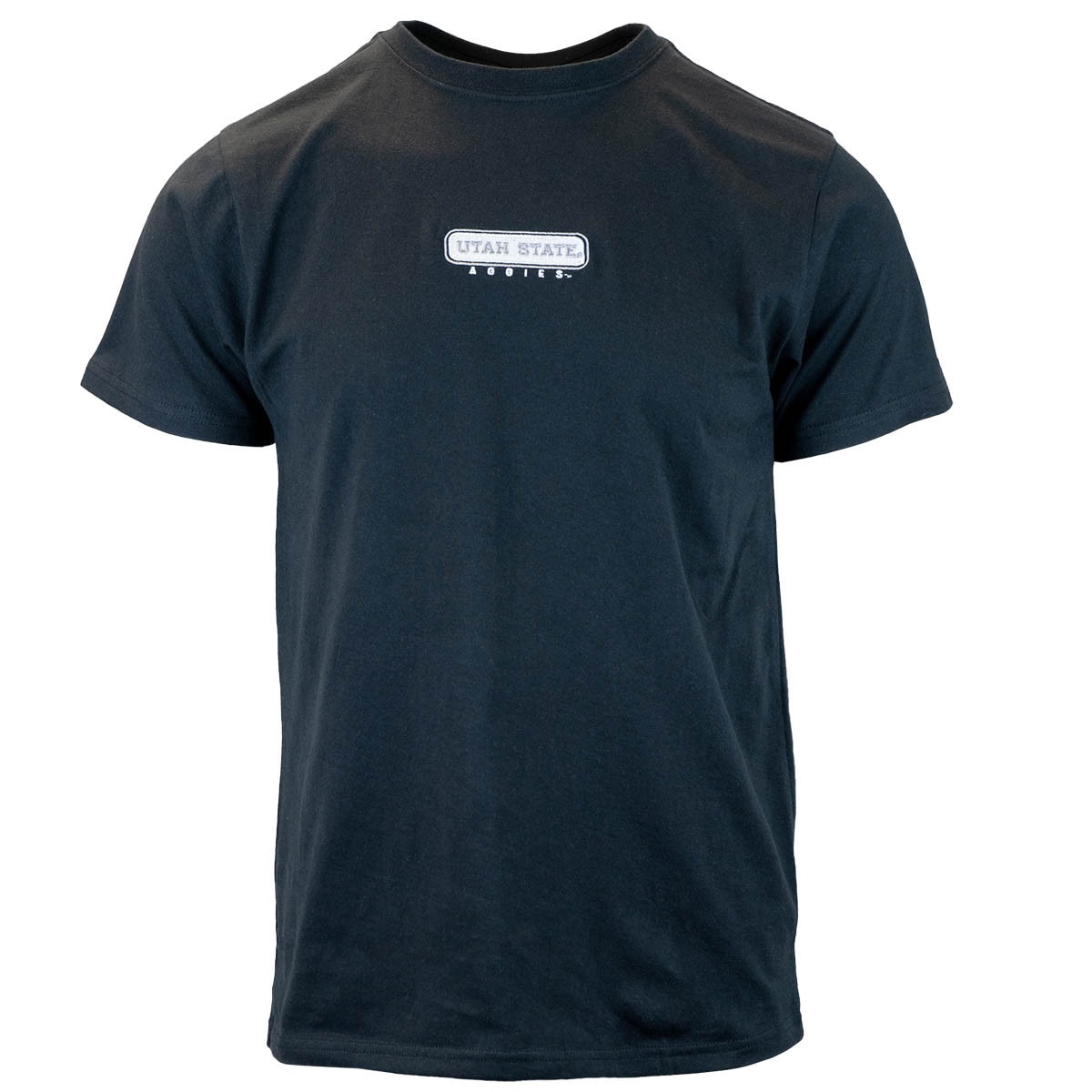 Utah state aggies small embroidered logo black unisex tshirt